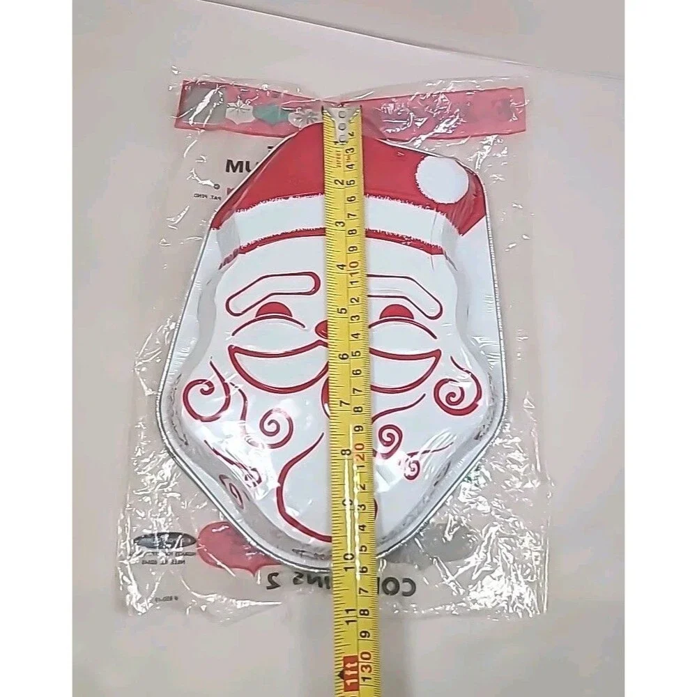 Vintage E-Z FOIL Re-Usable Super Aluminum Santa Claus Cake Pans 2 Pack